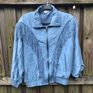 FUDA International | Fringe Bomber Silk Jacket